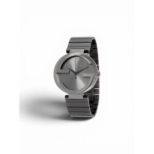NEW GUCCI INTERLOCKING G Charcoal Gray Q PVD 40MM WATCH Unisex YA133210